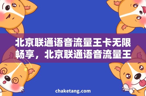 北京联通语音流量王卡无限畅享，北京联通语音流量王卡详解