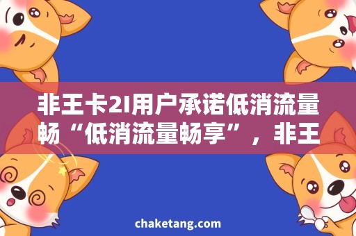 非王卡2I用户承诺低消流量畅“低消流量畅享”，非王卡2I用户的福音