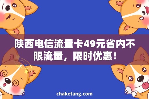 陕西电信流量卡49元省内不限流量，限时优惠！
