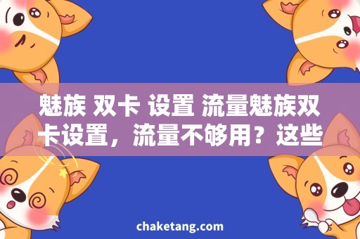 魅族 双卡 设置 流量魅族双卡设置，流量不够用？这些方法帮你省流量！