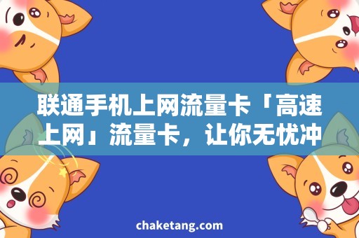 联通手机上网流量卡「高速上网」流量卡，让你无忧冲浪！