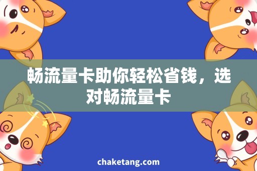 畅流量卡助你轻松省钱，选对畅流量卡
