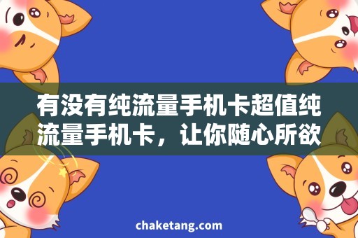 有没有纯流量手机卡超值纯流量手机卡，让你随心所欲畅享网络世界！