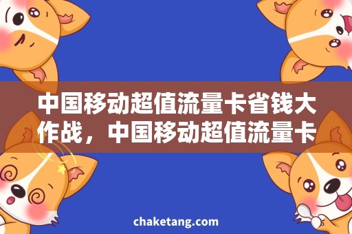 中国移动超值流量卡省钱大作战，中国移动超值流量卡带您飞