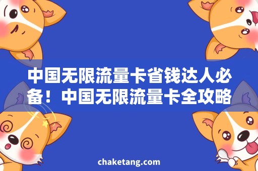 中国无限流量卡省钱达人必备！中国无限流量卡全攻略，让你一次购买，解决流量难题