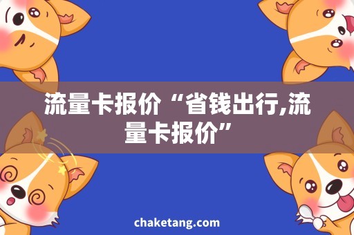 流量卡报价“省钱出行,流量卡报价”