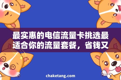 最实惠的电信流量卡挑选最适合你的流量套餐，省钱又实用