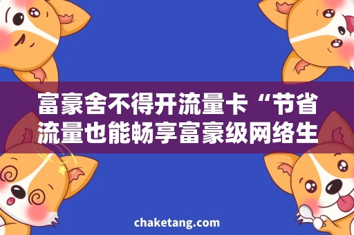 富豪舍不得开流量卡“节省流量也能畅享富豪级网络生活”的标题