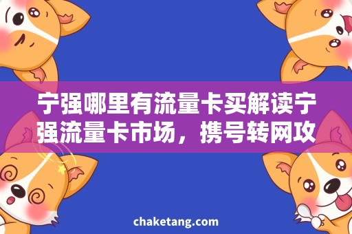 宁强哪里有流量卡买解读宁强流量卡市场，携号转网攻略！
