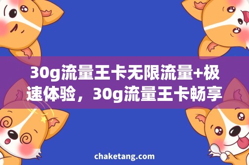 30g流量王卡无限流量+极速体验，30g流量王卡畅享网络时代