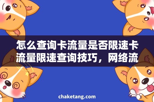 怎么查询卡流量是否限速卡流量限速查询技巧，网络流量如何判定限速情况