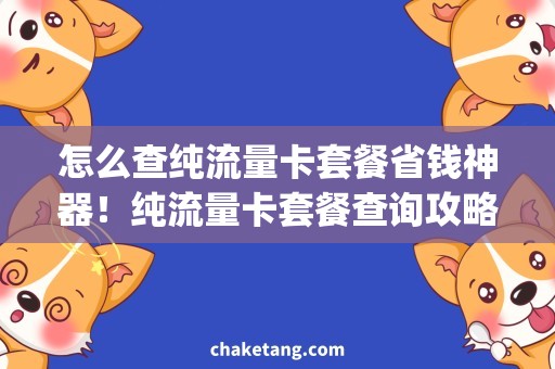 怎么查纯流量卡套餐省钱神器！纯流量卡套餐查询攻略，轻松get！