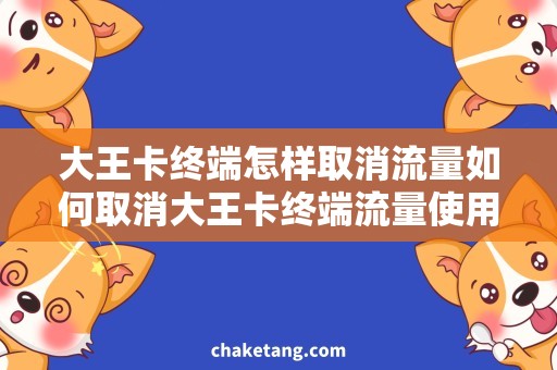 大王卡终端怎样取消流量如何取消大王卡终端流量使用？