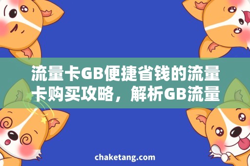 流量卡GB便捷省钱的流量卡购买攻略，解析GB流量卡的使用技巧与注意事项