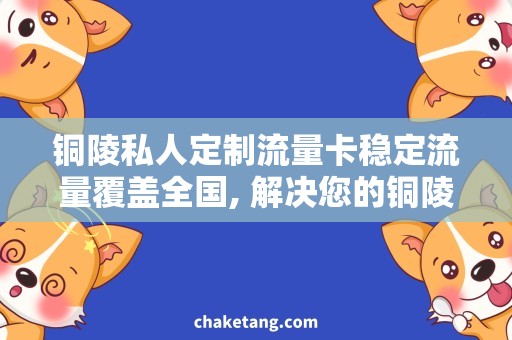 铜陵私人定制流量卡稳定流量覆盖全国, 解决您的铜陵私人定制流量卡需求