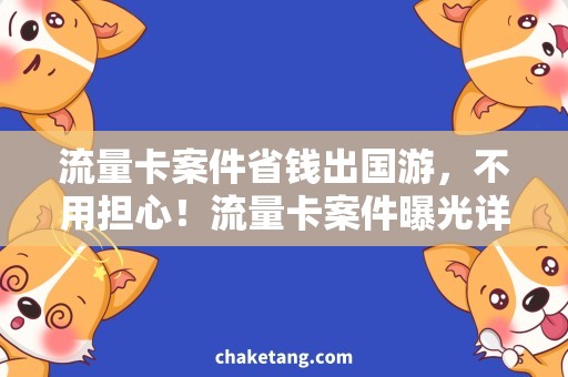 流量卡案件省钱出国游，不用担心！流量卡案件曝光详解