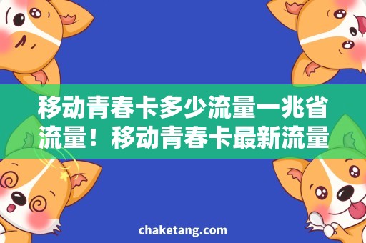移动青春卡多少流量一兆省流量！移动青春卡最新流量玩法揭秘！