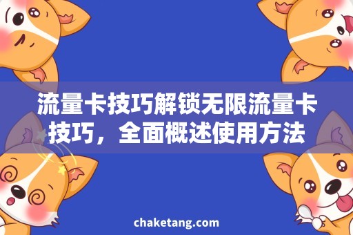 流量卡技巧解锁无限流量卡技巧，全面概述使用方法