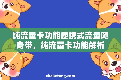 纯流量卡功能便携式流量随身带，纯流量卡功能解析