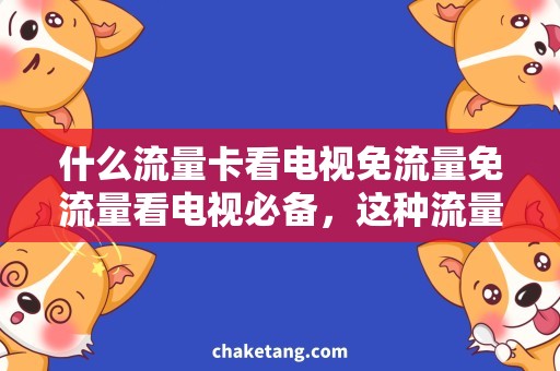 什么流量卡看电视免流量免流量看电视必备，这种流量卡最优选择！