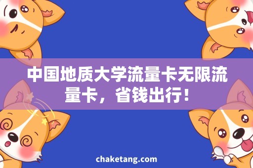 中国地质大学流量卡无限流量卡，省钱出行！