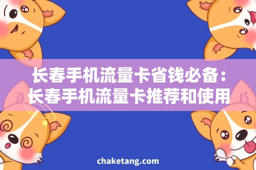 长春手机流量卡省钱必备：长春手机流量卡推荐和使用攻略