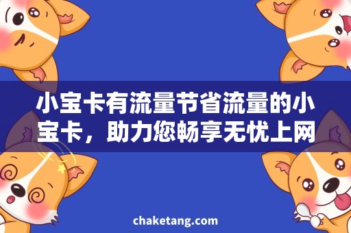 小宝卡有流量节省流量的小宝卡，助力您畅享无忧上网