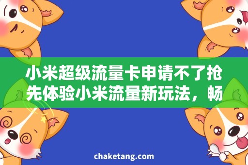 小米超级流量卡申请不了抢先体验小米流量新玩法，畅游全网大佬！