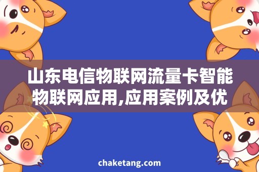 山东电信物联网流量卡智能物联网应用,应用案例及优势分析