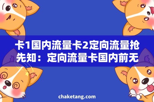 卡1国内流量卡2定向流量抢先知：定向流量卡国内前无古人
