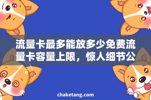 流量卡最多能放多少免费流量卡容量上限，惊人细节公开！