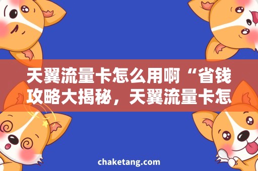 天翼流量卡怎么用啊“省钱攻略大揭秘，天翼流量卡怎么用啊”