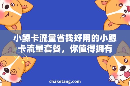 小鲸卡流量省钱好用的小鲸卡流量套餐，你值得拥有