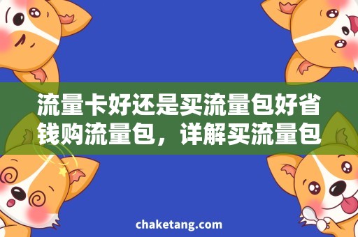 流量卡好还是买流量包好省钱购流量包，详解买流量包好还是流量卡更划算