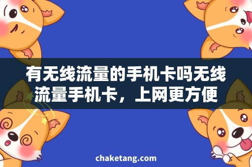 有无线流量的手机卡吗无线流量手机卡，上网更方便