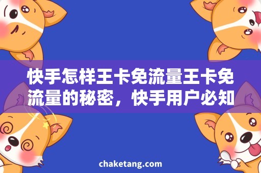 快手怎样王卡免流量王卡免流量的秘密，快手用户必知！