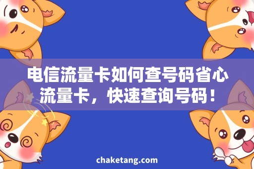 电信流量卡如何查号码省心流量卡，快速查询号码！