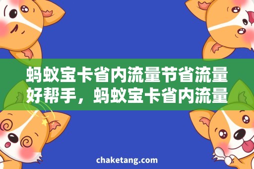 蚂蚁宝卡省内流量节省流量好帮手，蚂蚁宝卡省内流量套餐详细解析