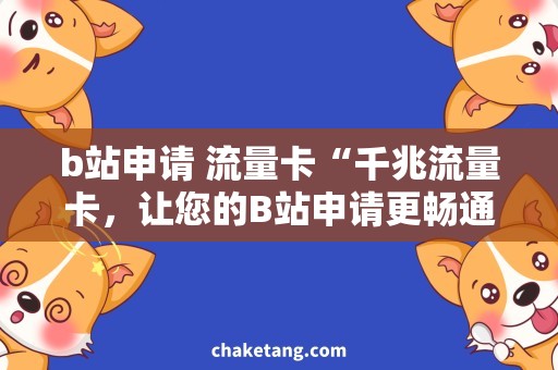 b站申请 流量卡“千兆流量卡，让您的B站申请更畅通！”。