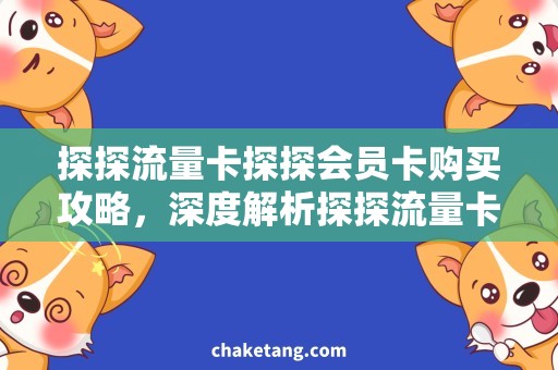 探探流量卡探探会员卡购买攻略，深度解析探探流量卡优惠大礼包
