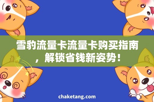 雪豹流量卡流量卡购买指南，解锁省钱新姿势！