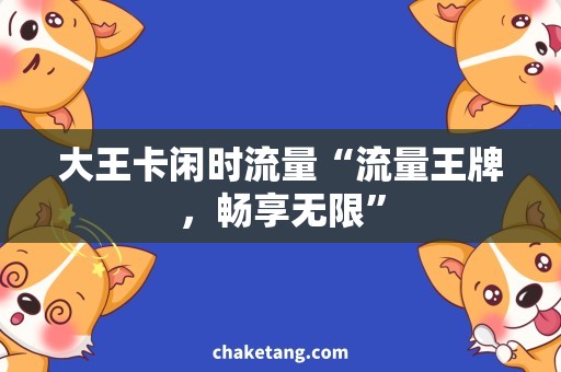 大王卡闲时流量“流量王牌，畅享无限”