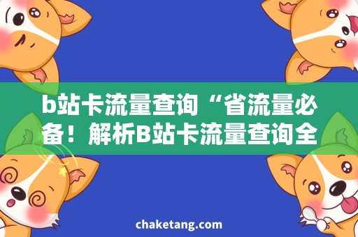 b站卡流量查询“省流量必备！解析B站卡流量查询全攻略！”