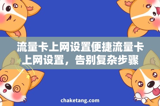 流量卡上网设置便捷流量卡上网设置，告别复杂步骤