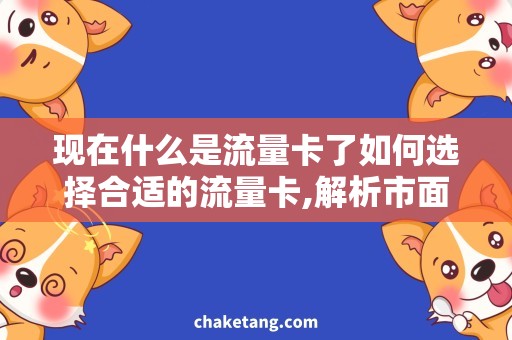 现在什么是流量卡了如何选择合适的流量卡,解析市面上的流量卡资费与使用方式