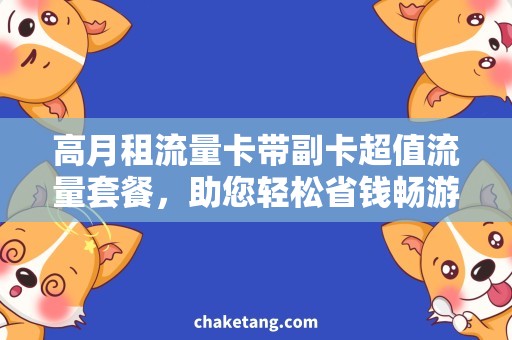高月租流量卡带副卡超值流量套餐，助您轻松省钱畅游网络
