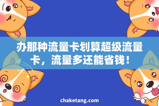 办那种流量卡划算超级流量卡，流量多还能省钱！