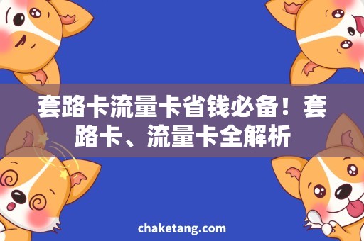 套路卡流量卡省钱必备！套路卡、流量卡全解析