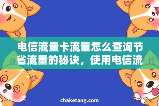 电信流量卡流量怎么查询节省流量的秘诀，使用电信流量卡，查询方法大揭秘