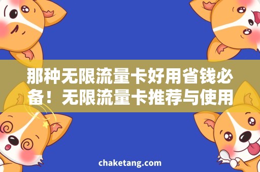 那种无限流量卡好用省钱必备！无限流量卡推荐与使用攻略